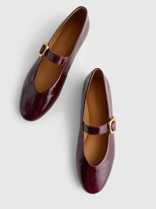 Madewell Shoes - New! Madewell The Remy Mary Jane Flat in Leather Deep Plum 7